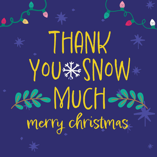Merry Christmas Thank You So Much Christmas Lights And Plants Confetti-exploding Greetings Card