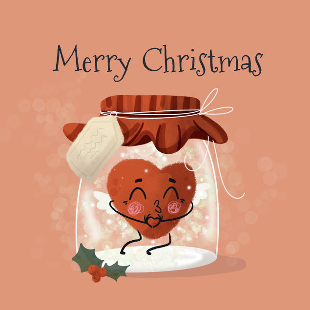 Heart In Jar Merry Christmas Confetti-exploding Greetings Card