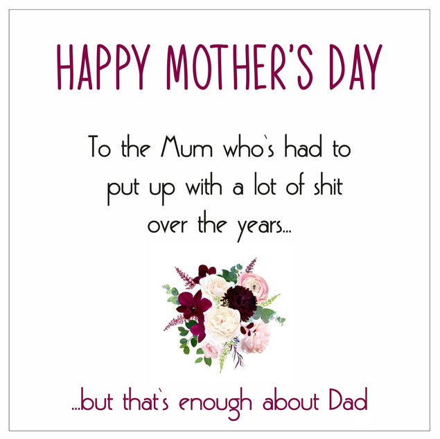 Mum, That's Enough About Dad Mother's Day Confetti-exploding Greetings Card