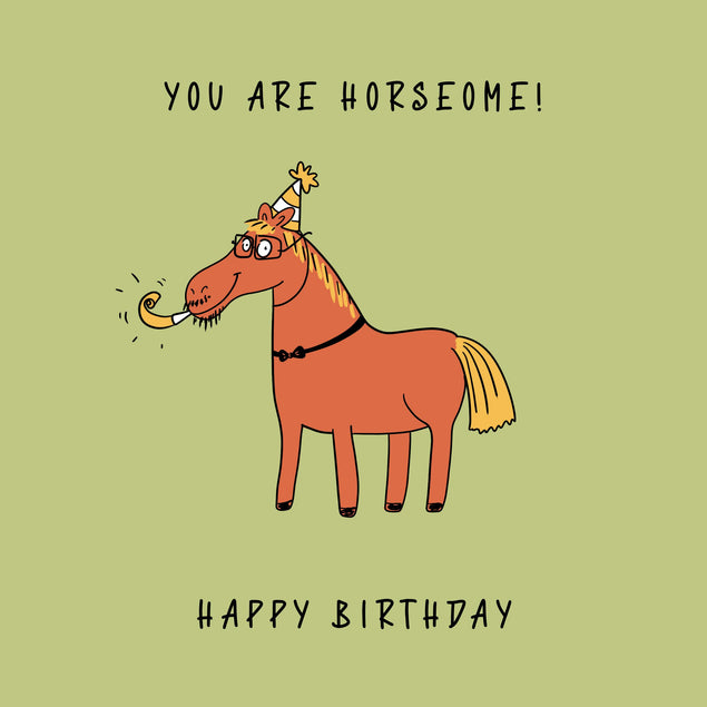 Happy Birthday You Are Horsome Funny Horse Confetti-exploding Greetings Card