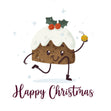 Happy Christmas Cute Pudding Confetti-exploding Greetings Card