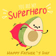 Dad Superhero Avocado Confetti-exploding Greetings Card