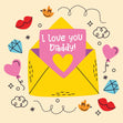 I Love You Daddy Envelope Confetti-exploding Greetings Card