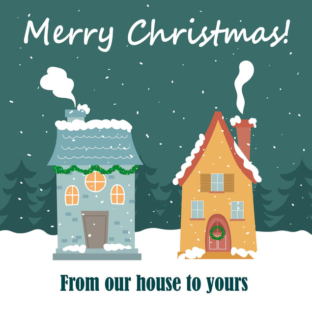 From Our Cozy House To Yours Merry Christmas Confetti-exploding Greetings Card