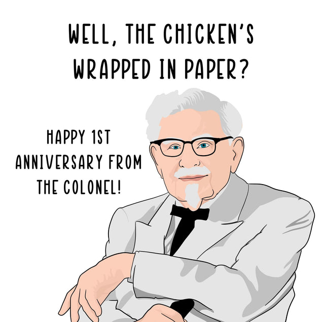 Happy 1st Anniversary Confetti-exploding Greetings Card