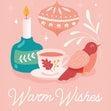Warm Wishes Candle And Bird Christmas Confetti-exploding Greetings Card