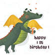Happy Dragon Happy 1st Birthday Nephew Confetti-exploding Greetings Card
