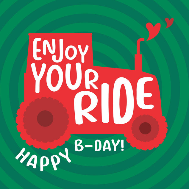 Red Tractor Happy Birthday Confetti-exploding Greetings Card