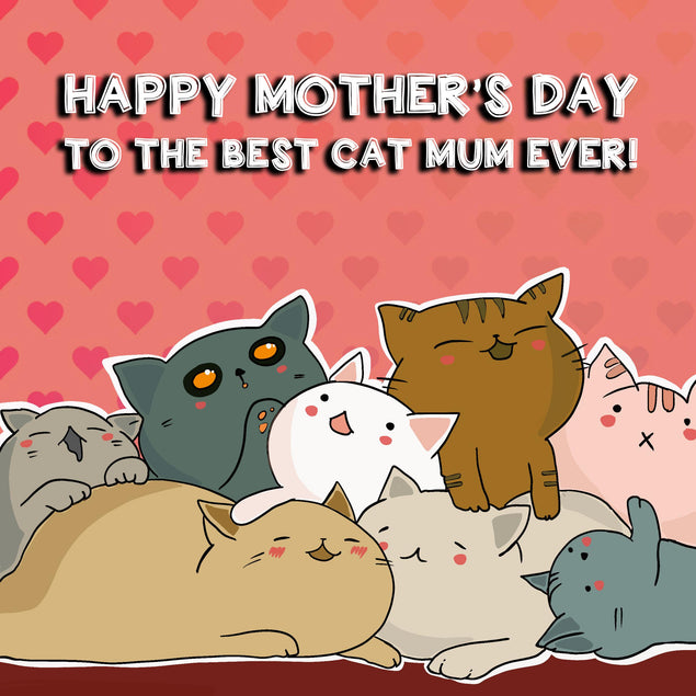 Happy Mother's Day Best Cat Mum Ever Confetti-exploding Greetings Card
