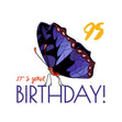 Blue Butterfly 95th Birthday Confetti-exploding Greetings Card