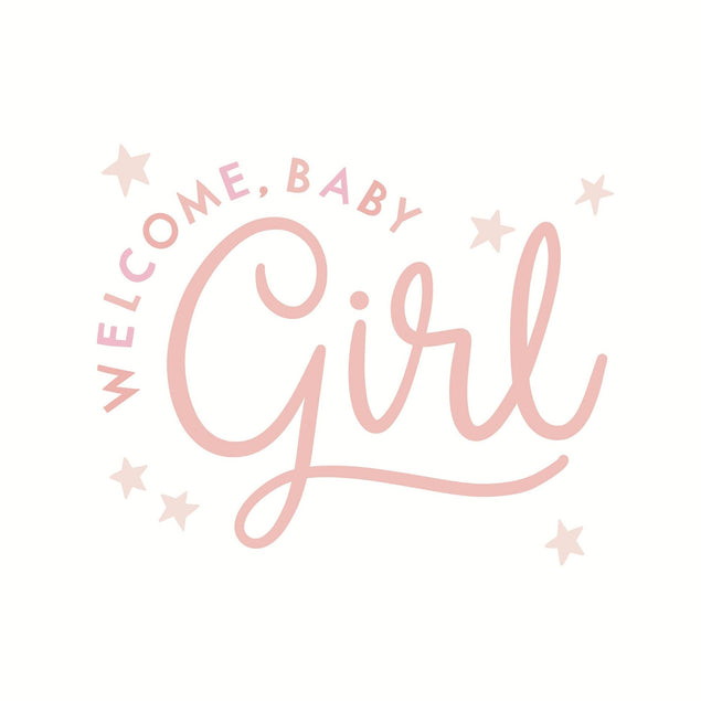 Welcome Baby Girl Confetti-exploding Greetings Card