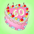 60 Birthday Cake Confetti-exploding Greetings Card
