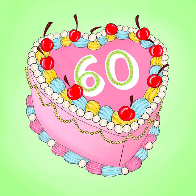 60 Birthday Cake Confetti-exploding Greetings Card