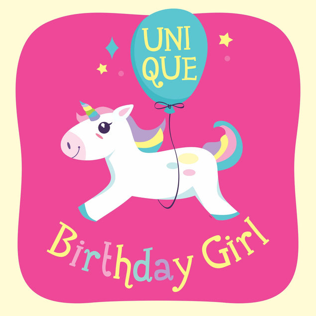 Birthday Girl Unique Unicorn Confetti-exploding Greetings Card