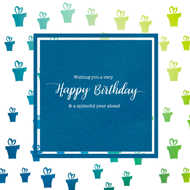 Happy Birthday Wishing Splendid Year Ahead Confetti-exploding Greetings Card