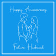 Happy Anniversary My Future Husband Blue Confetti-exploding Greetings Card