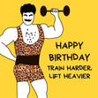 Yellow Background Crossfitter Happy Birthday Confetti-exploding Greetings Card