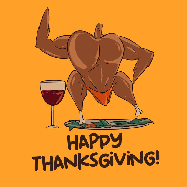 Sexy Turkey Happy Thanksgiving Day Confetti-exploding Greetings Card