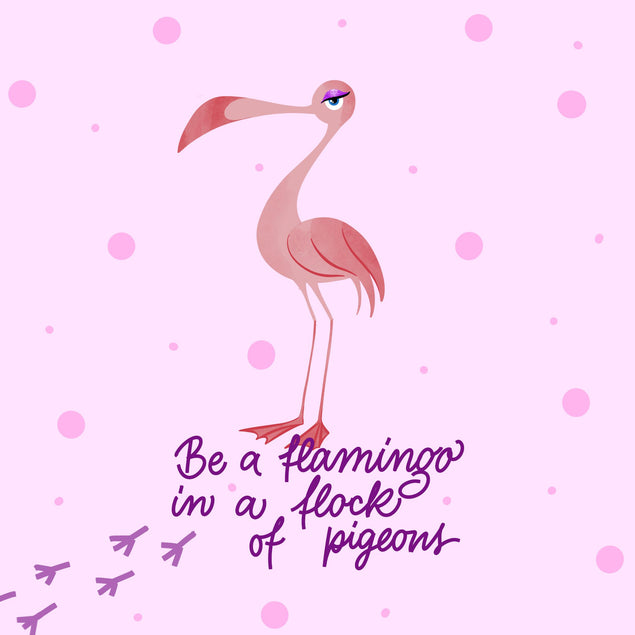 Be A Flamingo Sassy Flamingo Confetti-exploding Greetings Card