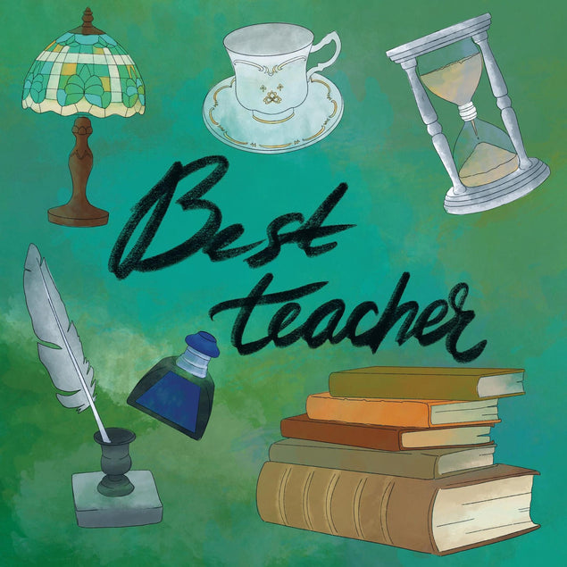 Best Teacher Books Confetti-exploding Greetings Card