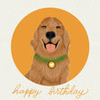 Happy Birthday Smiling Golden Retriever Confetti-exploding Greetings Card