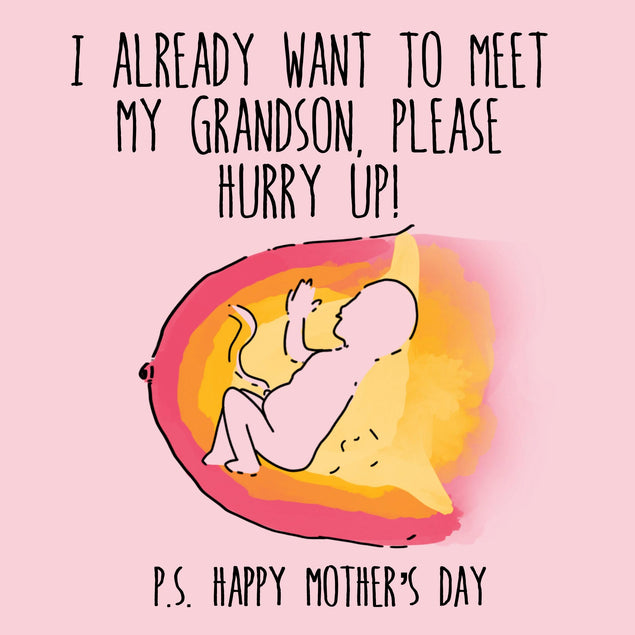 Can't Wait To See My Grandson Pregnant Daughter Mother's Day Confetti-exploding Greetings Card