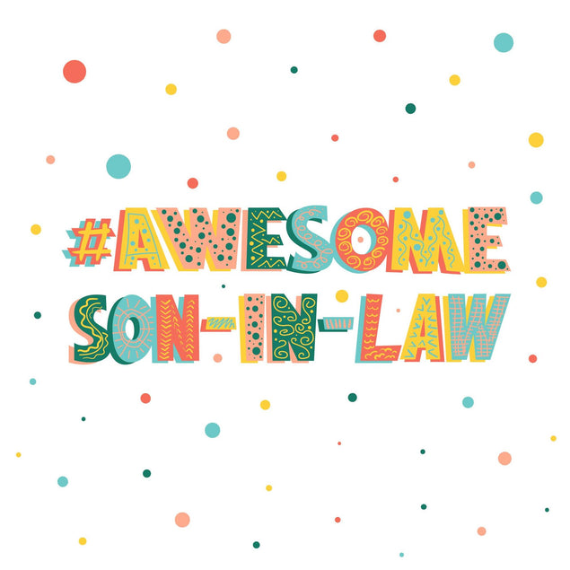 Awesome Son In Law Dots Confetti-exploding Greetings Card