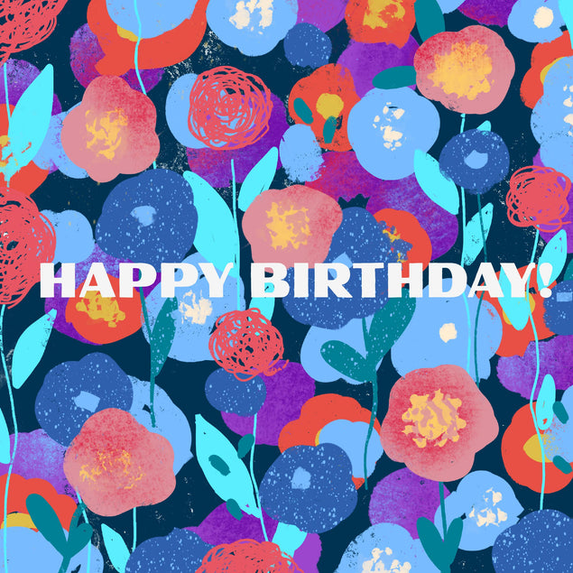 Amazing Flowers Happy Birthday Confetti-exploding Greetings Card