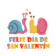 Cute Snails Spanish Valentine's Day Confetti-exploding Greetings Card