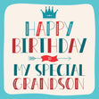 Happy Birthday My Special Grandson Vintage Confetti-exploding Greetings Card