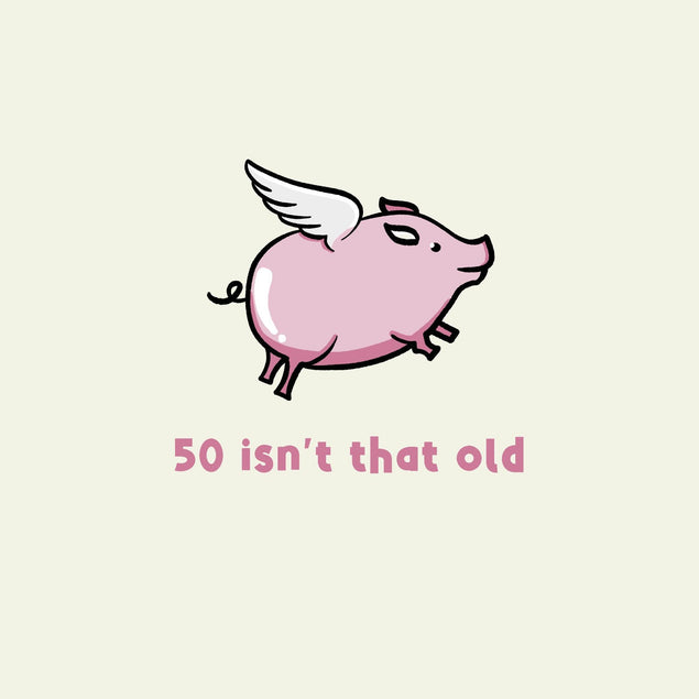 Flying Pig 50th Birthday Confetti-exploding Greetings Card