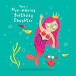 Pink Mermaid Daughter Birthday Confetti-exploding Greetings Card