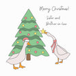 Ducks Merry Christmas Sister and Brother-in-law Confetti-exploding Greetings Card