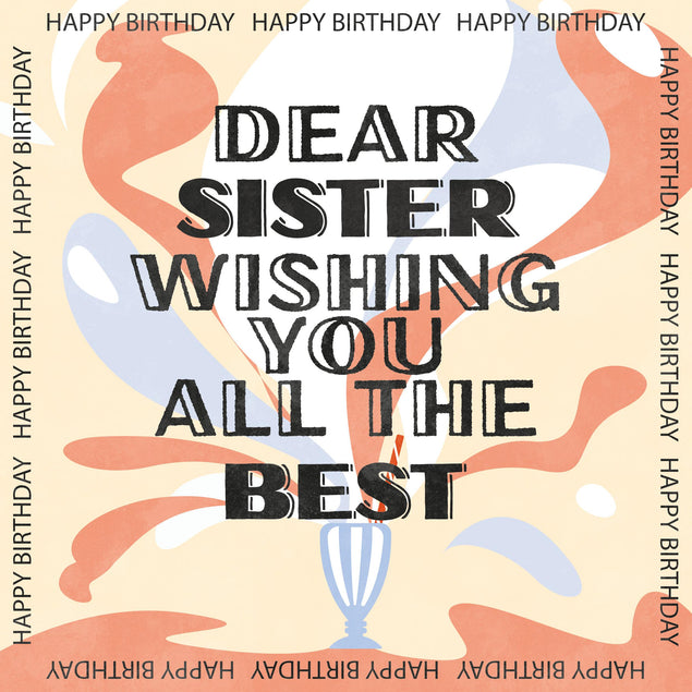 Milkshake Happy Birthday Sister Confetti-exploding Greetings Card