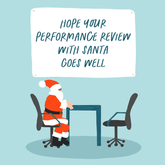 Santa Performance Review Confetti-exploding Greetings Card
