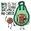 Dad Best School Backpack Avo-Carrier Confetti-exploding Greetings Card