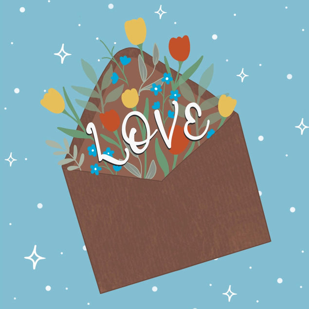 Love Message ( Blue ) Confetti-exploding Greetings Card