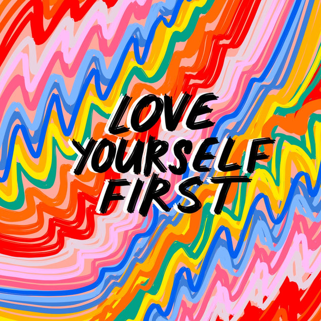Love Yourself Rainbow Confetti-exploding Greetings Card