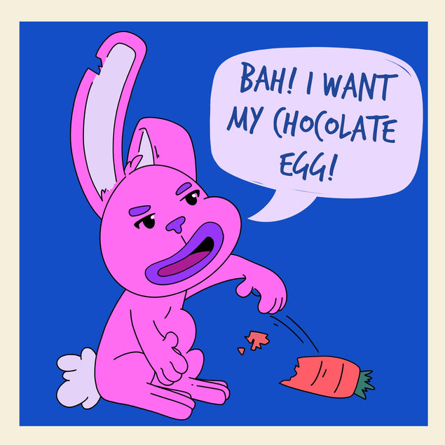 I Want My Chocolate Egg Funny Bunny Easter Confetti-exploding Greetings Card