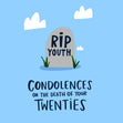 RIP Youth 30th Birthday Confetti-exploding Greetings Card