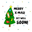 Merry Christmas Get Well Soon Christmas Tree With Plasters Confetti-exploding Greetings Card