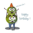 Cute Pea Family Happy Birthday Confetti-exploding Greetings Card