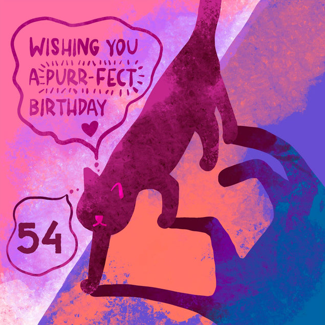 Wishing You A Purr-fect 54th Birthday Confetti-exploding Greetings Card