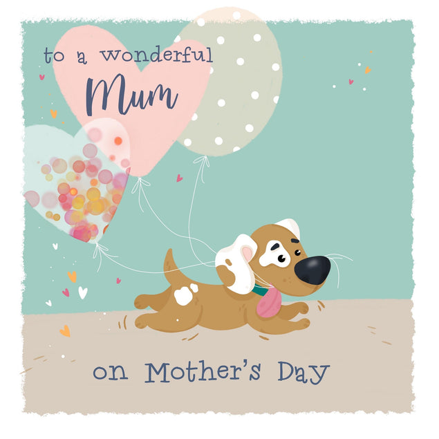 Happy Mother's Day To A Wonderful Dog Mum Confetti-exploding Greetings Card
