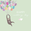 Happy Wedding Day Sloth And Balloons Confetti-exploding Greetings Card