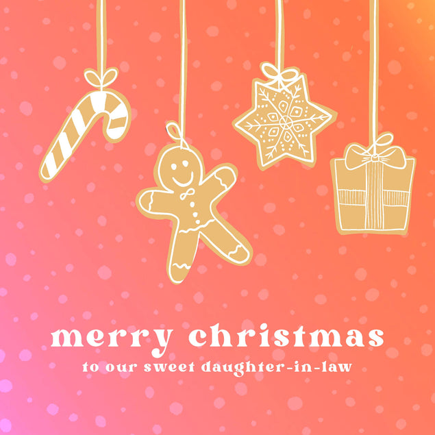 Merry Christmas Sweet Daughter-in-law Christmas Cookies Confetti-exploding Greetings Card