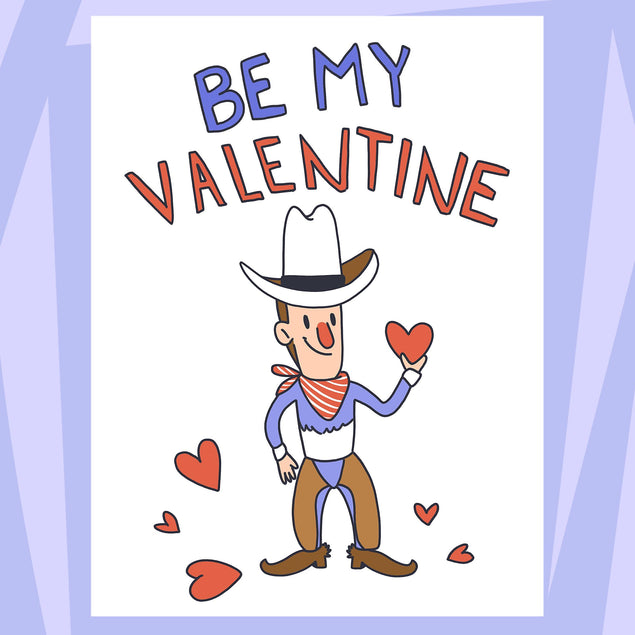 Be My Valentine Lovely Cowboy Valentine's Day Confetti-exploding Greetings Card