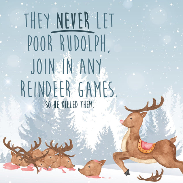 Rudolph Reindeer Games Christmas Confetti-exploding Greetings Card
