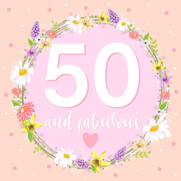 50 And Fabulous Confetti-exploding Greetings Card