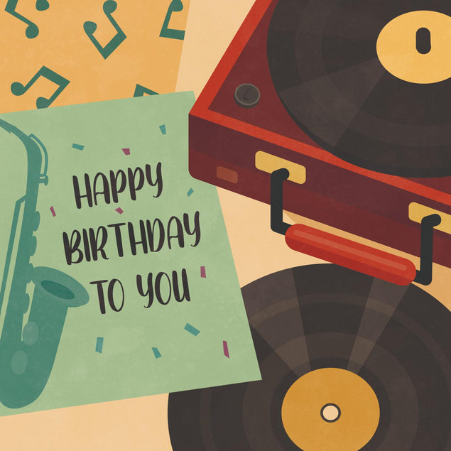 Birthday Vinyl Record Confetti-exploding Greetings Card